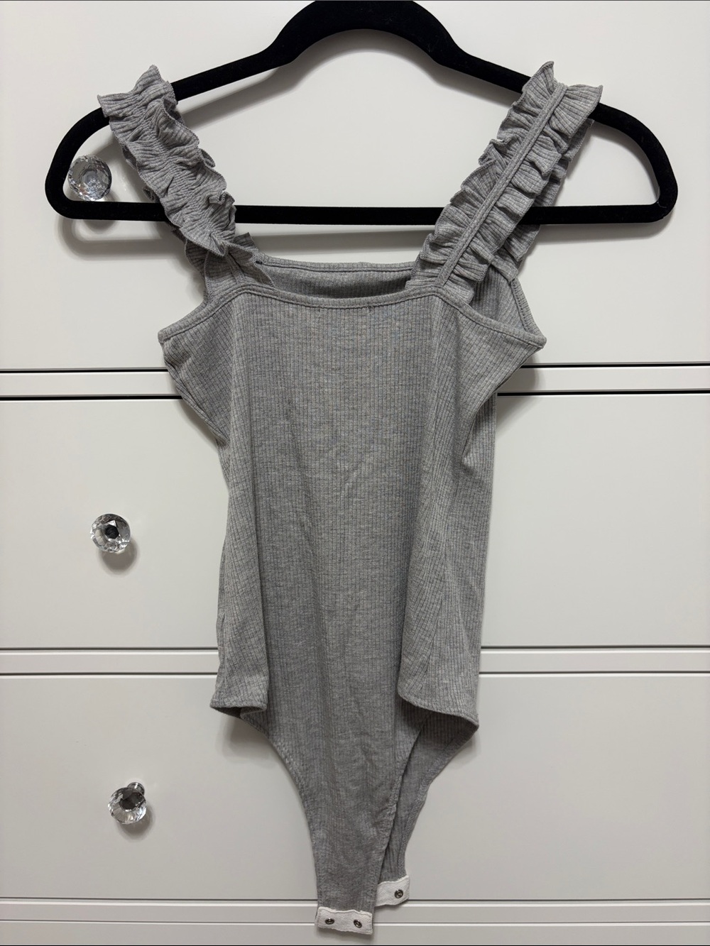 Gray Ruffle-Strap One-Piece - Picture 2 of 4